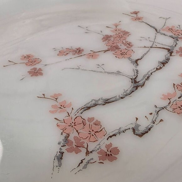 Vintage Pyrex Pink Dogwood Family Flair Flower Blossom Dinner Plates Set of 4 - Picture 3 of 7